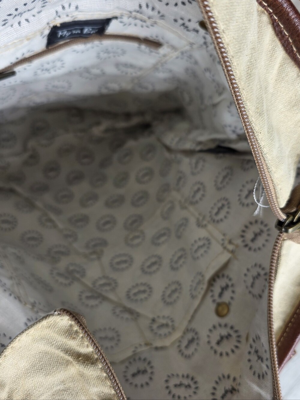 Myra Bag Quirky Tote Bag S-1962 Canvas Leather Southwest Geometric NWT - Picture 8 of 8